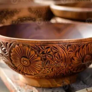 handcrafted wooden serving bowl